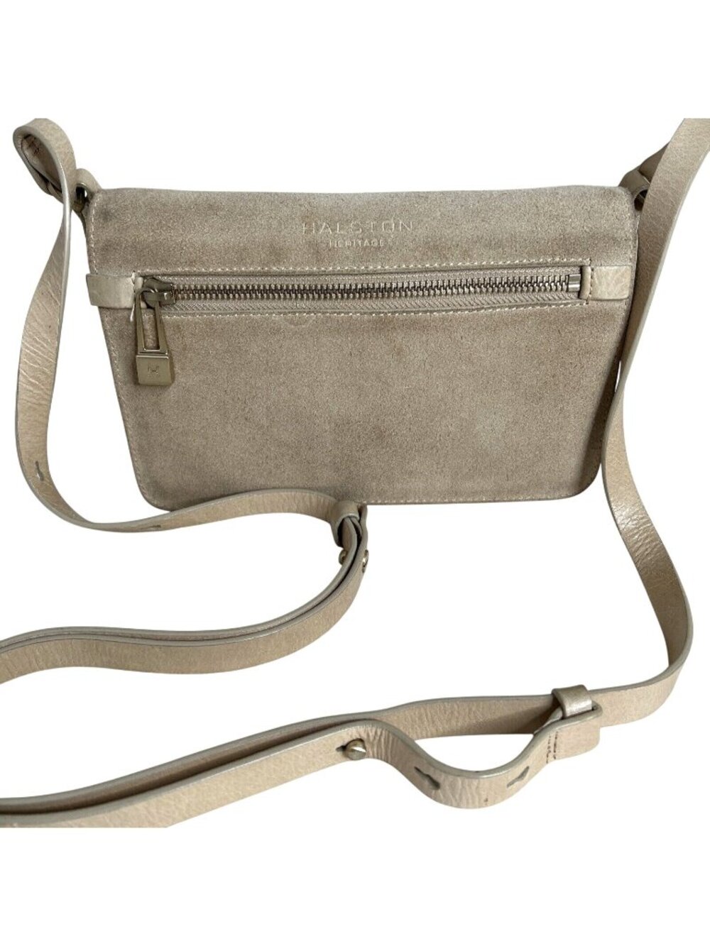 Halston Heritage Beige Leather Crossbody Bag